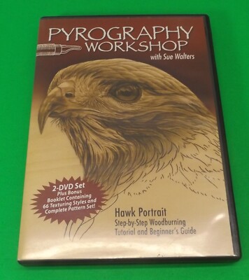 Pyrography Workshop with Sue Walters DVD: Hawk Portrait Step-By-Step Woodburning