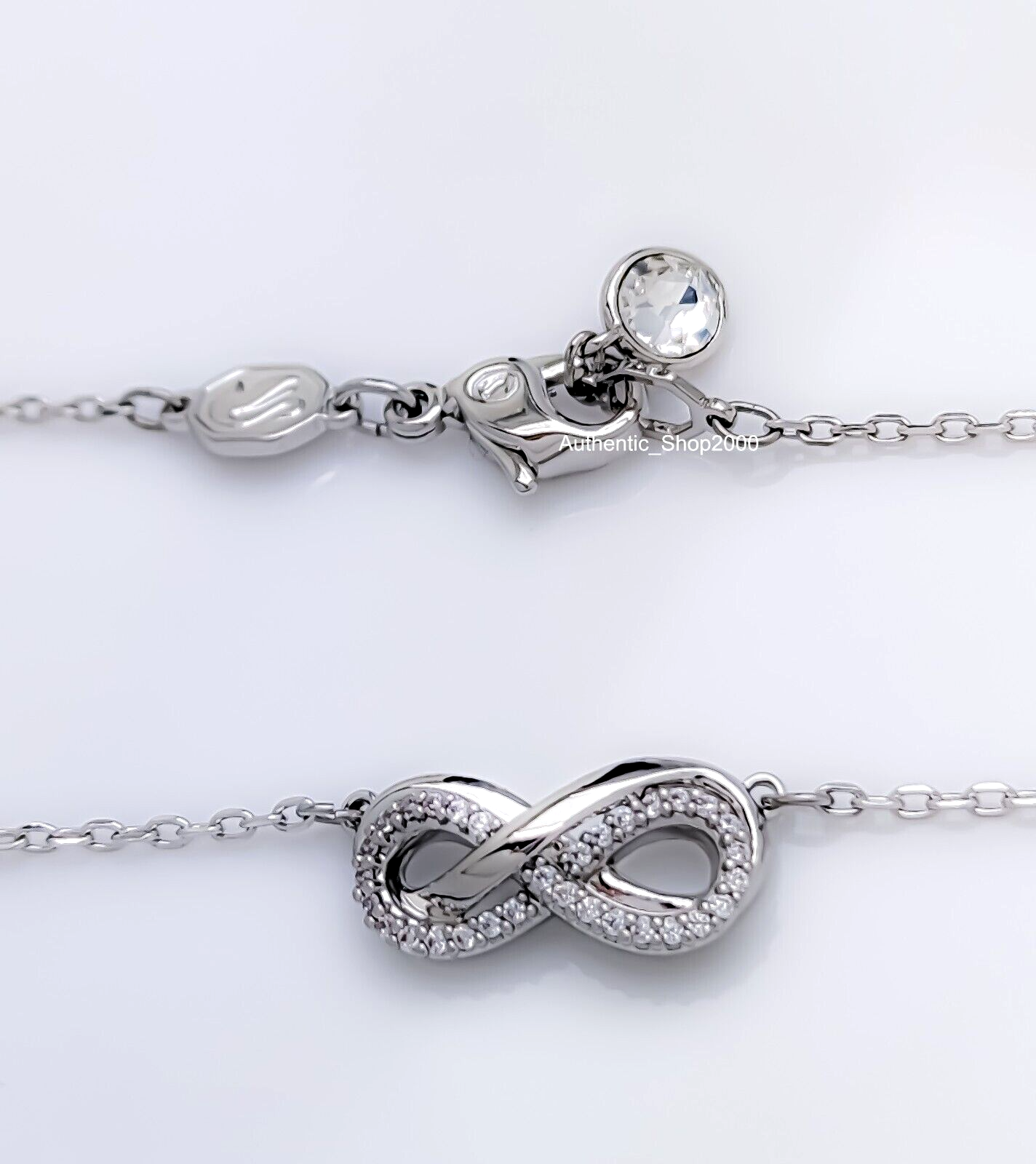 NEW Authentic SWAROVSKI Rhodium Pave Infinity Hyperbola