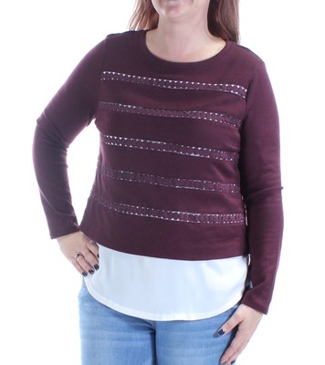 

RACHEL ROY Женский бордовый свитер с длинными рукавами и круглым вырезом  XS, Burgundy