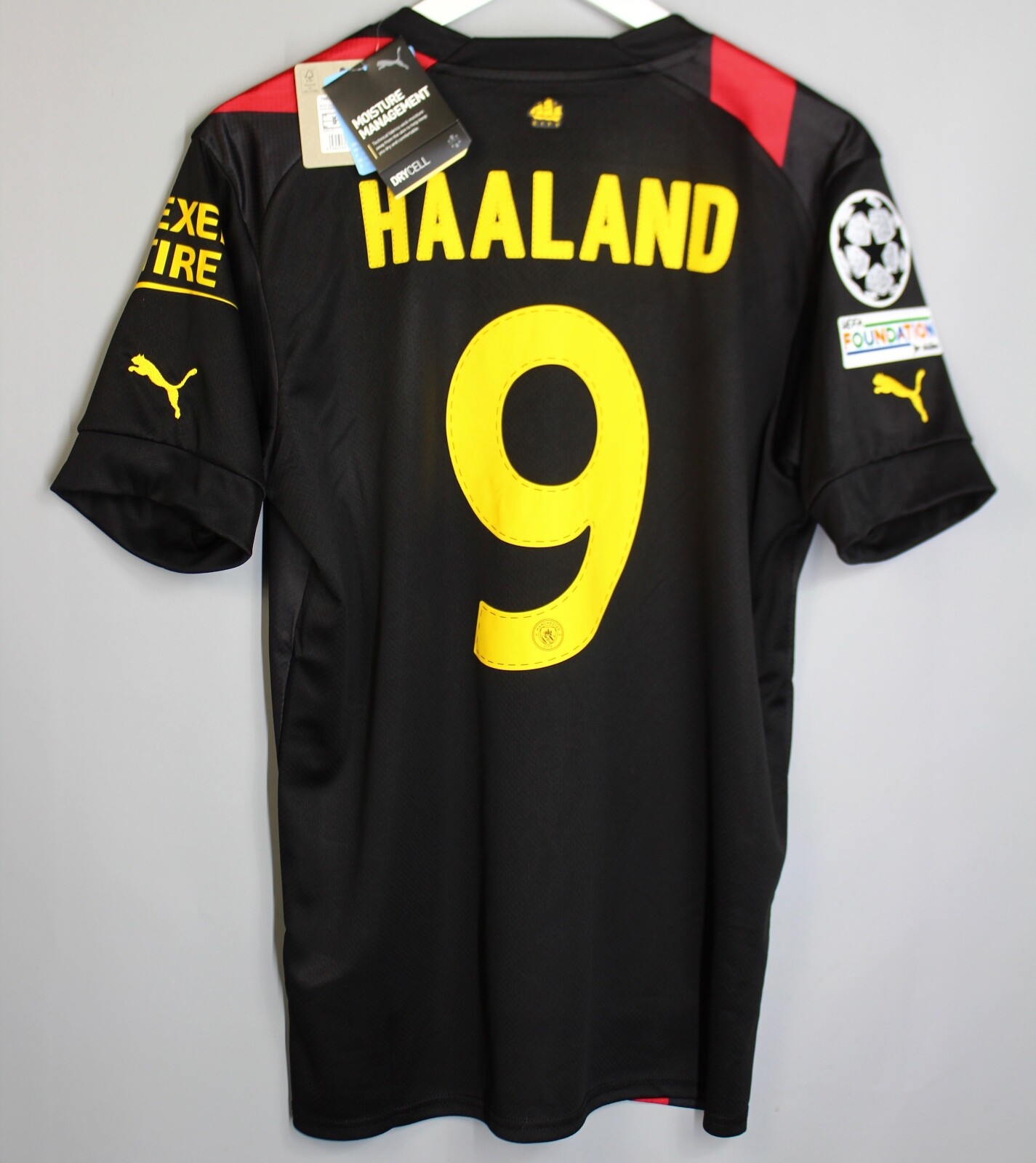 MANCHESTER CITY 2022 2023 AWAY FOOTBALL SHIRT JERSEY UCL #9