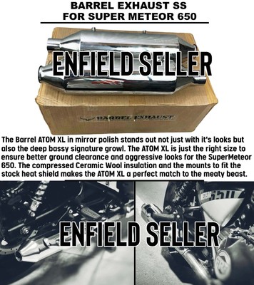 BARREL EXHAUST SS FIT FOR ROYAL ENFIELD SUPER METEOR 650