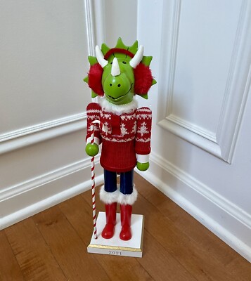 2021 Santa Dinosaur Wooden Nutcracker