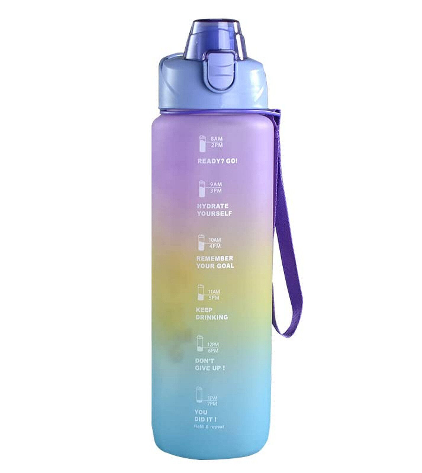 BPA Free Plastic Stylish Water Bottle With Time Markings Leak Proof 1 Litre BPA Free Plastic Stylish Water Bottle With Time Markings Leak Proof 1 Litre