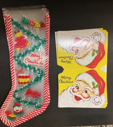 10 Vintage Clear Christmas Stockings With Headers ~ 14