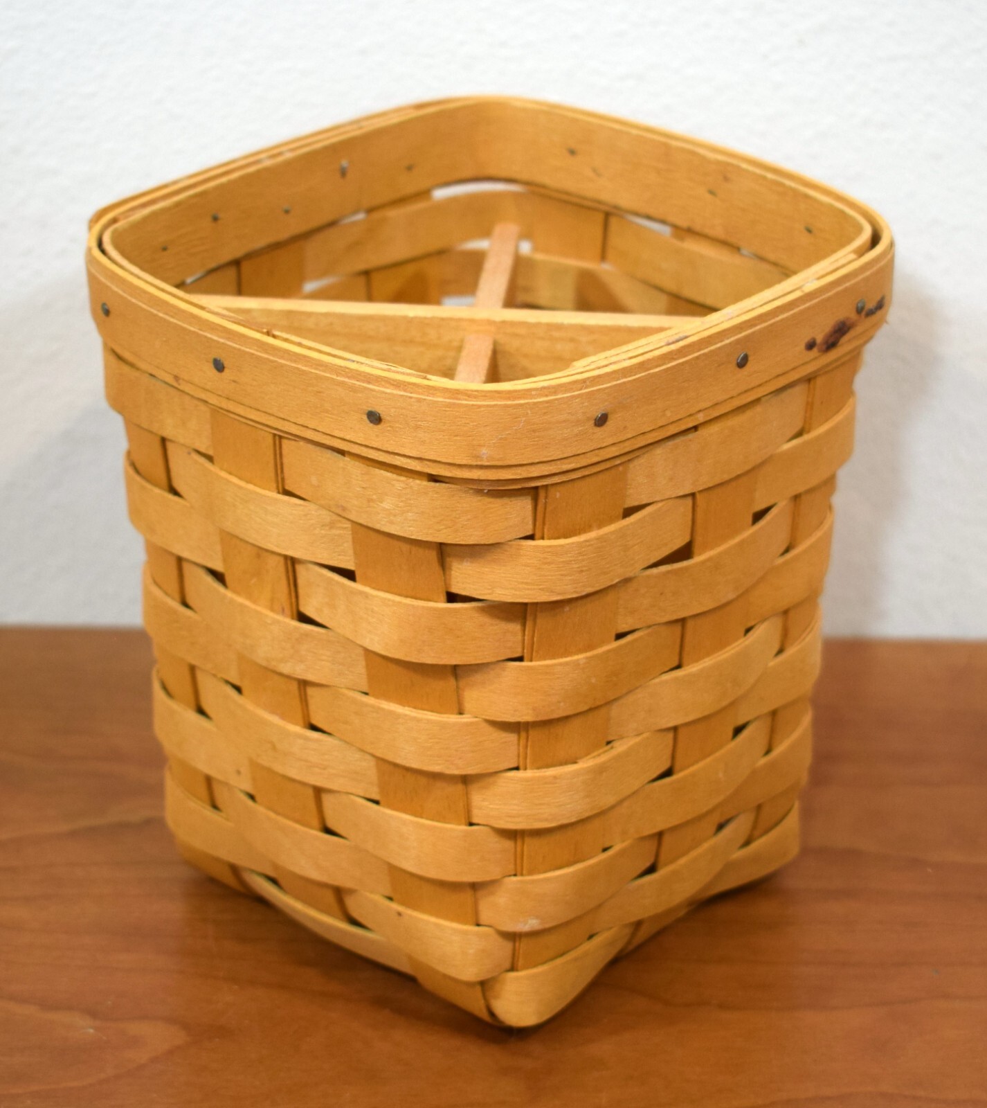 LONGABERGER Kitchen Utensil Basket with Wood Divider ~ 6 LONGABERGER Kitchen Utensil Basket with Wood Divider ~ 6