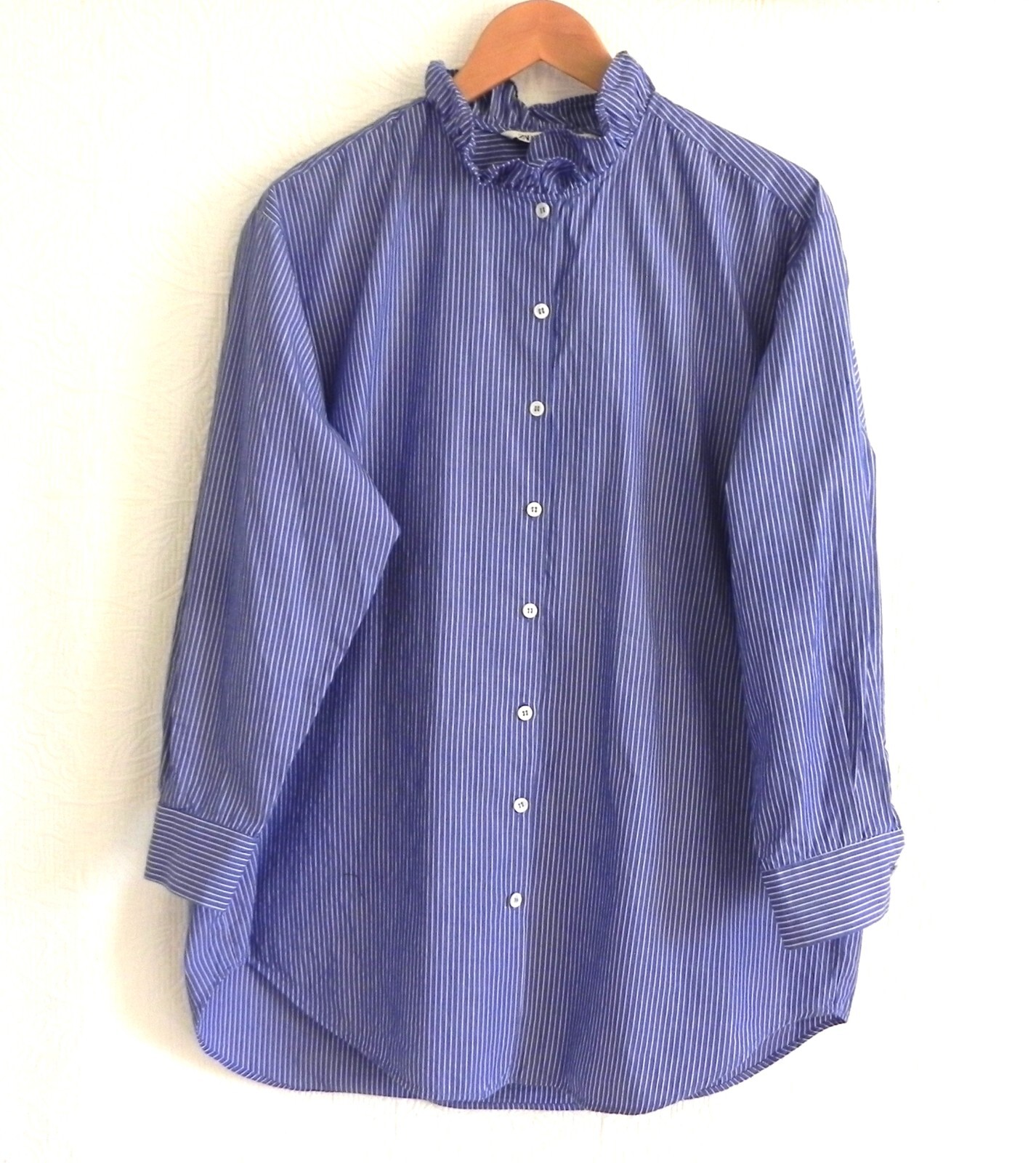 シャツ+ブラウス(長袖+七分) TODAYFUL - louren slitsleeve over shirts stripe TODAYFUL - louren slitsleeve over shirts blue ブルーの通販