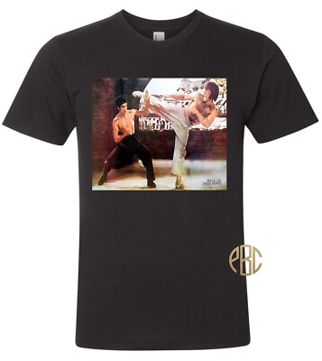 Bruce Lee Chuck Norris Fight T Shirt;  Way Of The Dragon Movie Scene Tee