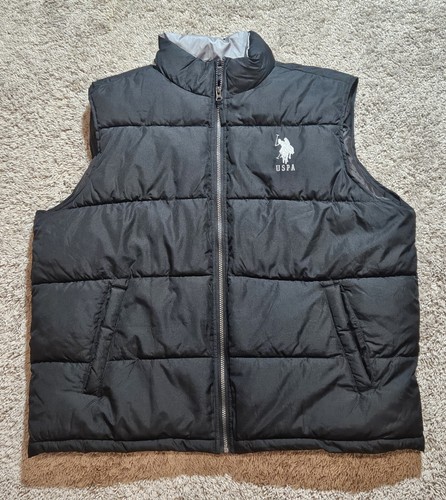 U.S. Polo Assn. Ralph Lauren Puffer Vest Logo Mens Black