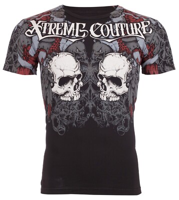 XTREME COUTURE by AFFLICTION Black REDEMPTION Short Sleeve Slim Fit Y2K T-shirt