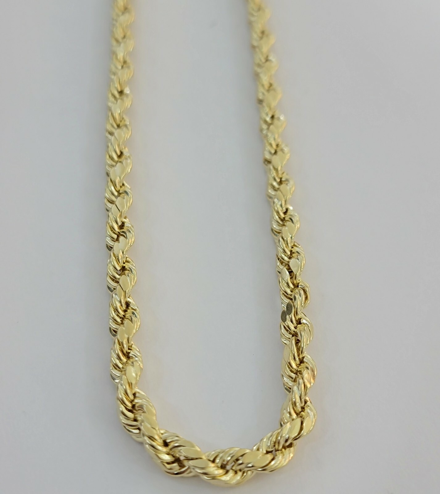 Pre-owned My Elite Jeweler Real Gold 10k Rope Chain Necklace 5mm 18"-30" Inch Yellow Gold Diamond Cut Men's