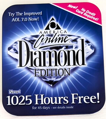 ''DIAMOND Edition'' America Online Collectible / Install Disc, AOL CD v7.0 in Tin