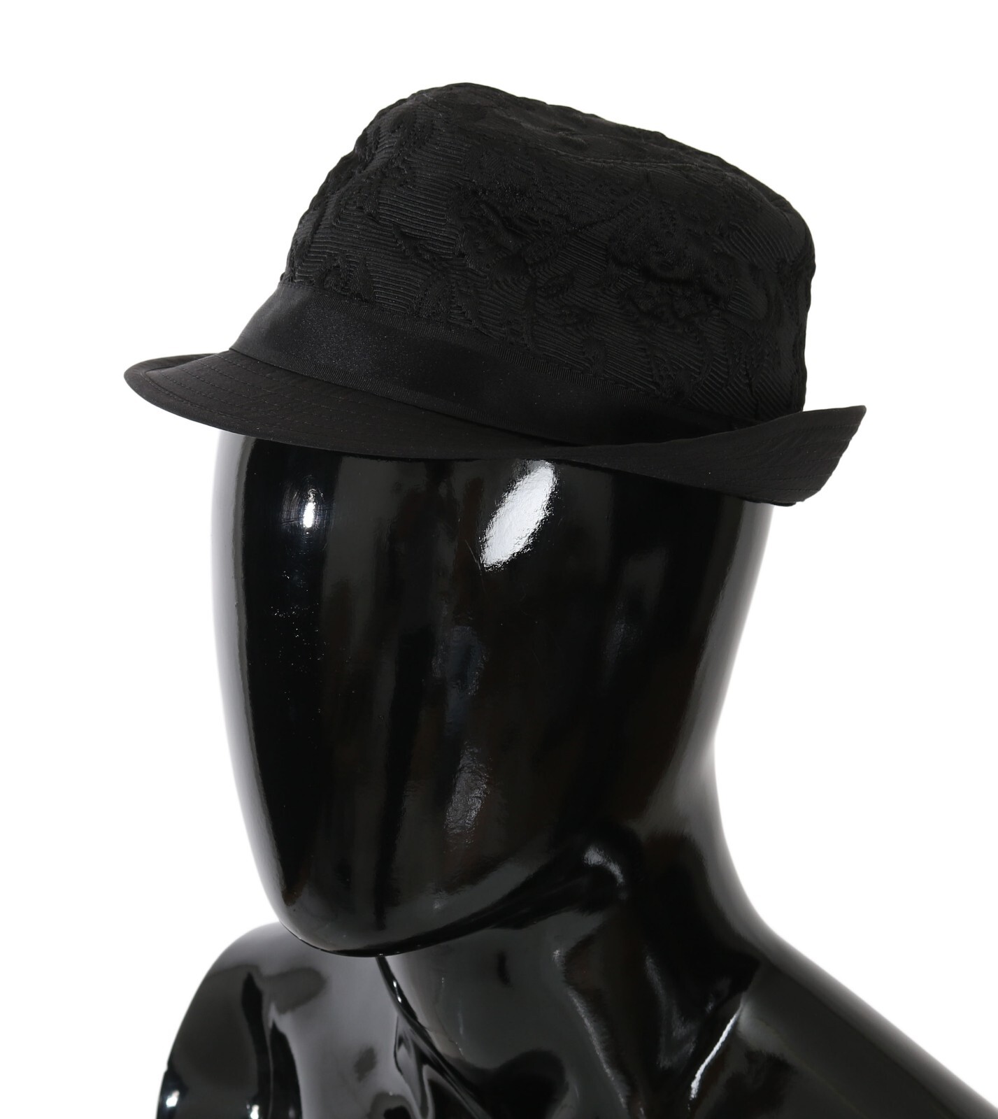 

DOLCE - GABBANA Шляпа Черная ацетатная жаккардовая шляпа Fedora Capello s.58 /  450 $, Черный