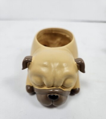 Roogo Sleeping Pug Puppy Small Planter Succulent Pot With Drain