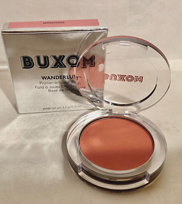 BUXOM Wanderlust Primer Infused Blush MYKONOS Peach NIB