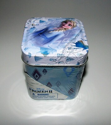 DISNEY FROZEN II COLLECTORS TIN SINGLE ELSA CHARM,WRISTLET,STICKERS,MAGNET CARDS