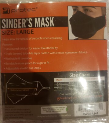 Protec Singer's Face Mask Model A345 Size Large