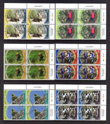 M22272 Tristan da Cunha 2010 SG993/1004 Birds in IMPRINT PLATE (1A) blocks of 4