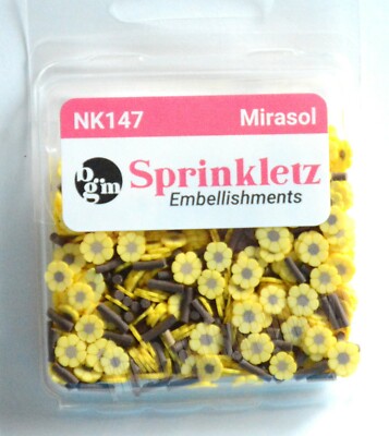 Mirasol Sprinkletz / Tiny Sunflower Embellishments / Shaker Cards & Crafts