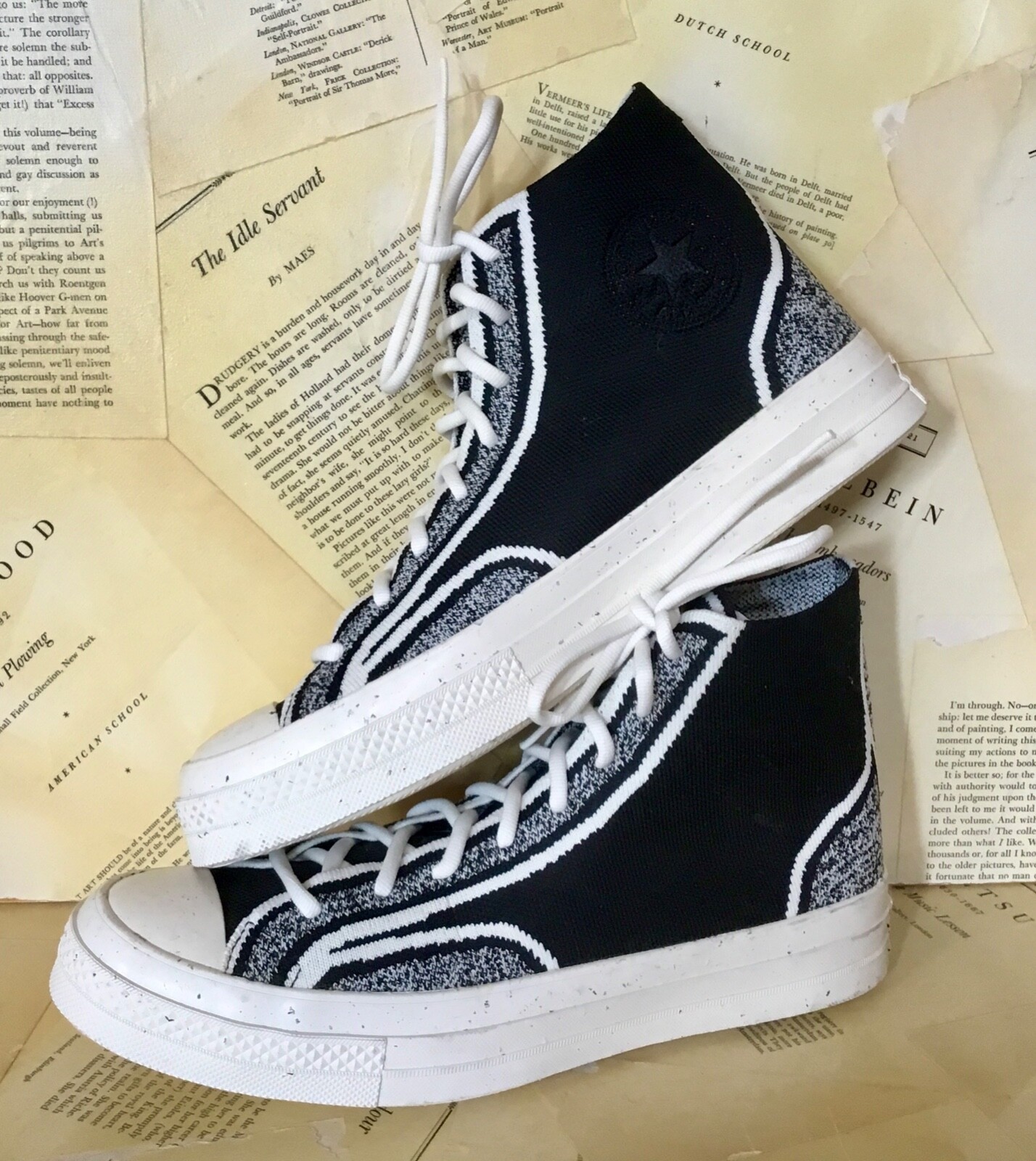 

Высокие кеды Converse Chuck 70 Renew для Urban Outfitters, черные, 10 мес., 12 Вт, НОВИНКА, Black cement, knit sneakers