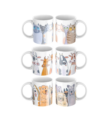 Funny Animal Hund Katze Kuh Design Mug Tasse Keramiktasse Geschenk Kaffeetasse