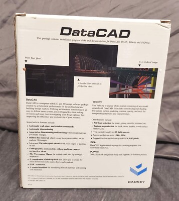 CADKEY DataCAD - vintage complete unused CAD 2D 3D design drawing program
