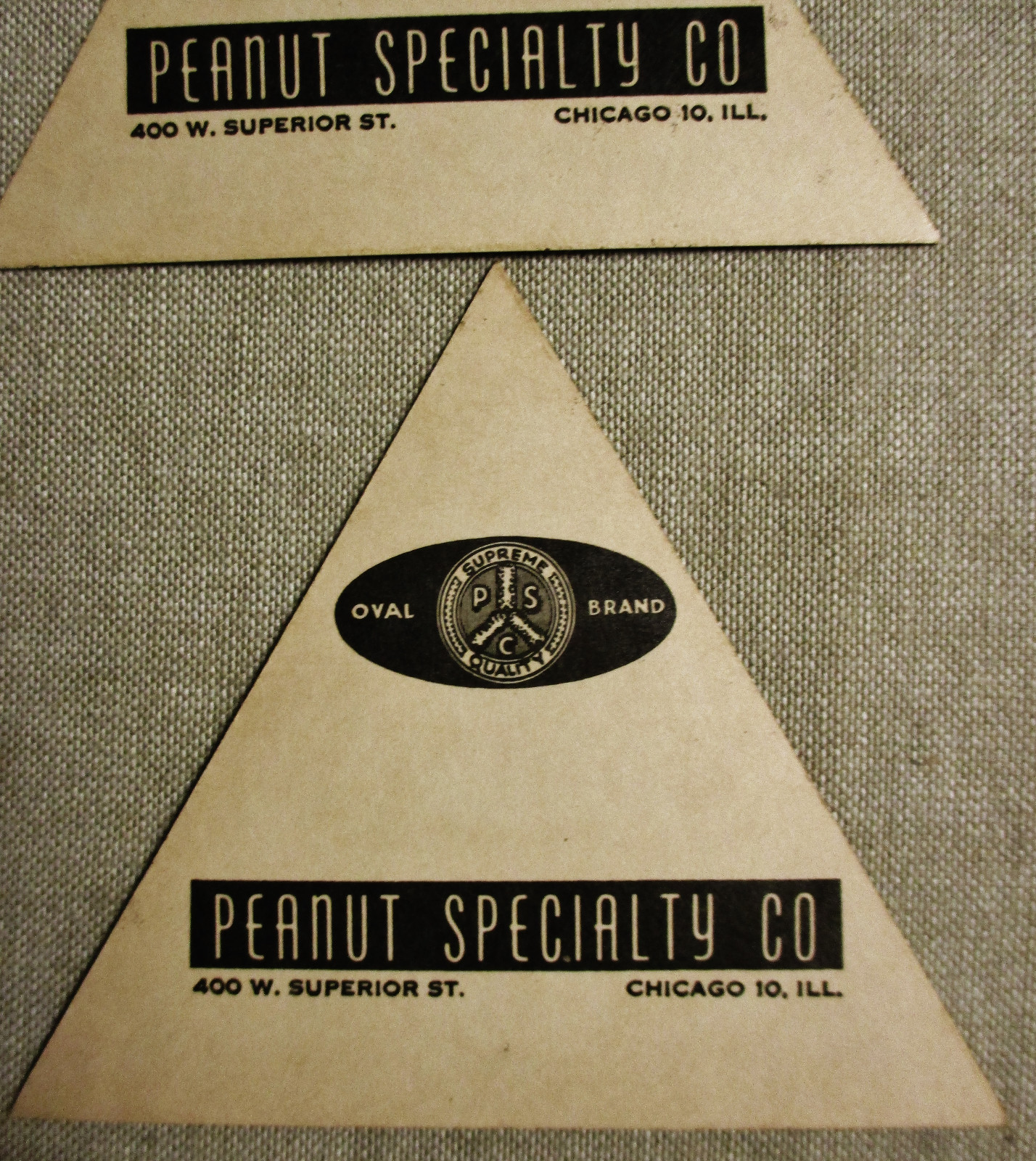 Vintage STORE DISPLAY Advertising-PEANUT SPECIALTY-Black Paper CANDY PRICE CARDS
