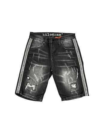 

Мужские джинсовые шорты Kilogram Black Wash со стразами
