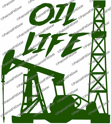 Oil Life,Oilfield Worker,Roughneck,Rig Life,11''x10'',Oil Rig,Derrick,Vinyl Decal