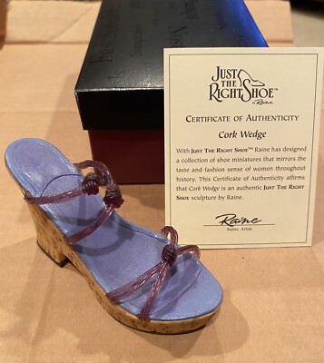 Just the Right Shoe  ''CORK WEDGE'' By Raine. NEW - in original box. 
