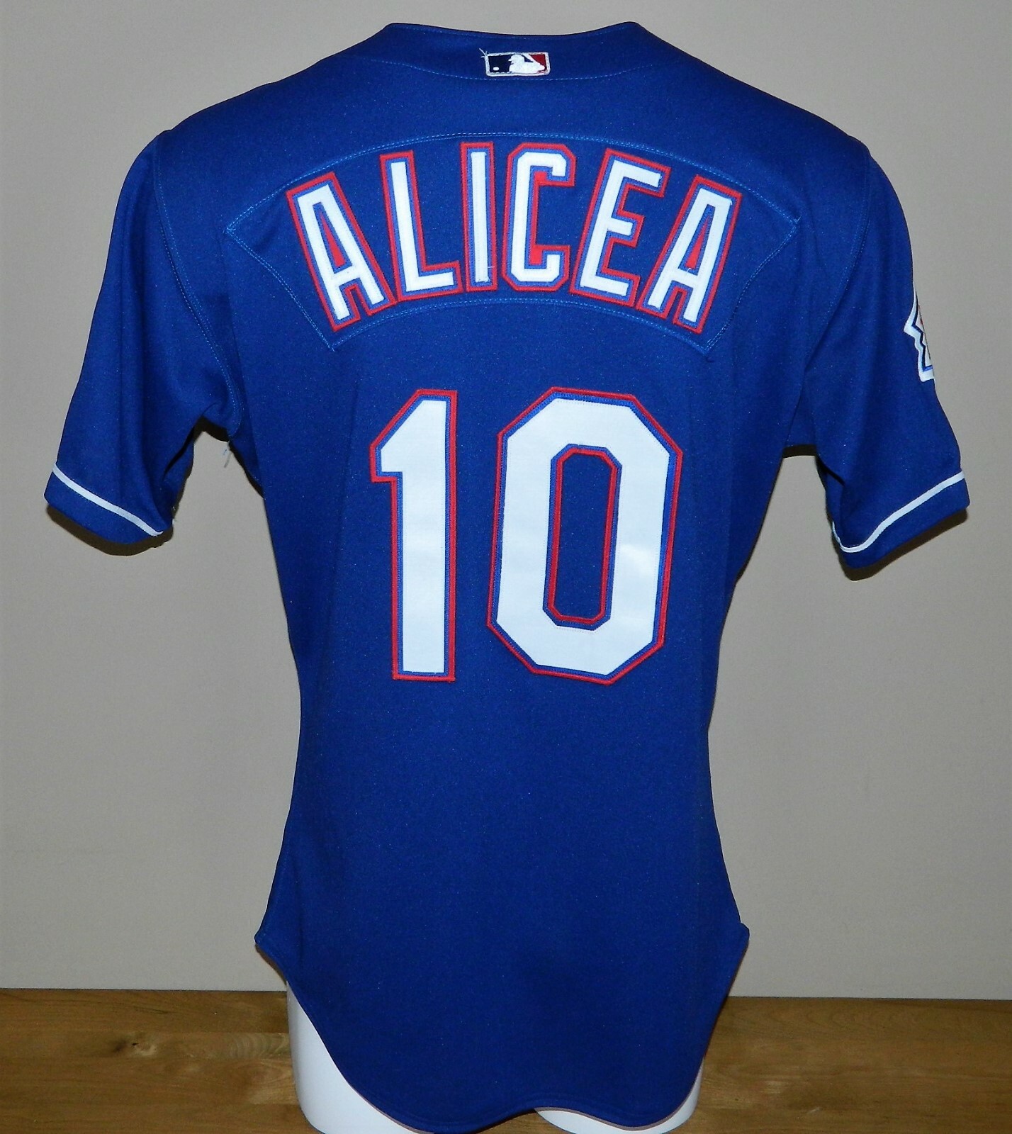 2000 Luis Alicea (Set 1) Game Worn Texas Rangers ALT Jersey #10 - Rawlings