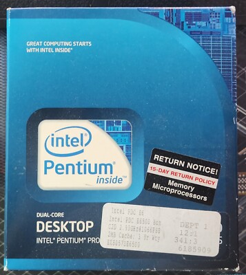 Intel 2.93 GHz Pentium E6500 CPU, 2M Cache LGA775, BX80571E6500 New Sealed