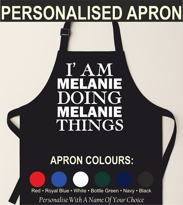 Personalised Apron – Custom Name Funny Gift – Doing My Things Kitchen BBQ Chef