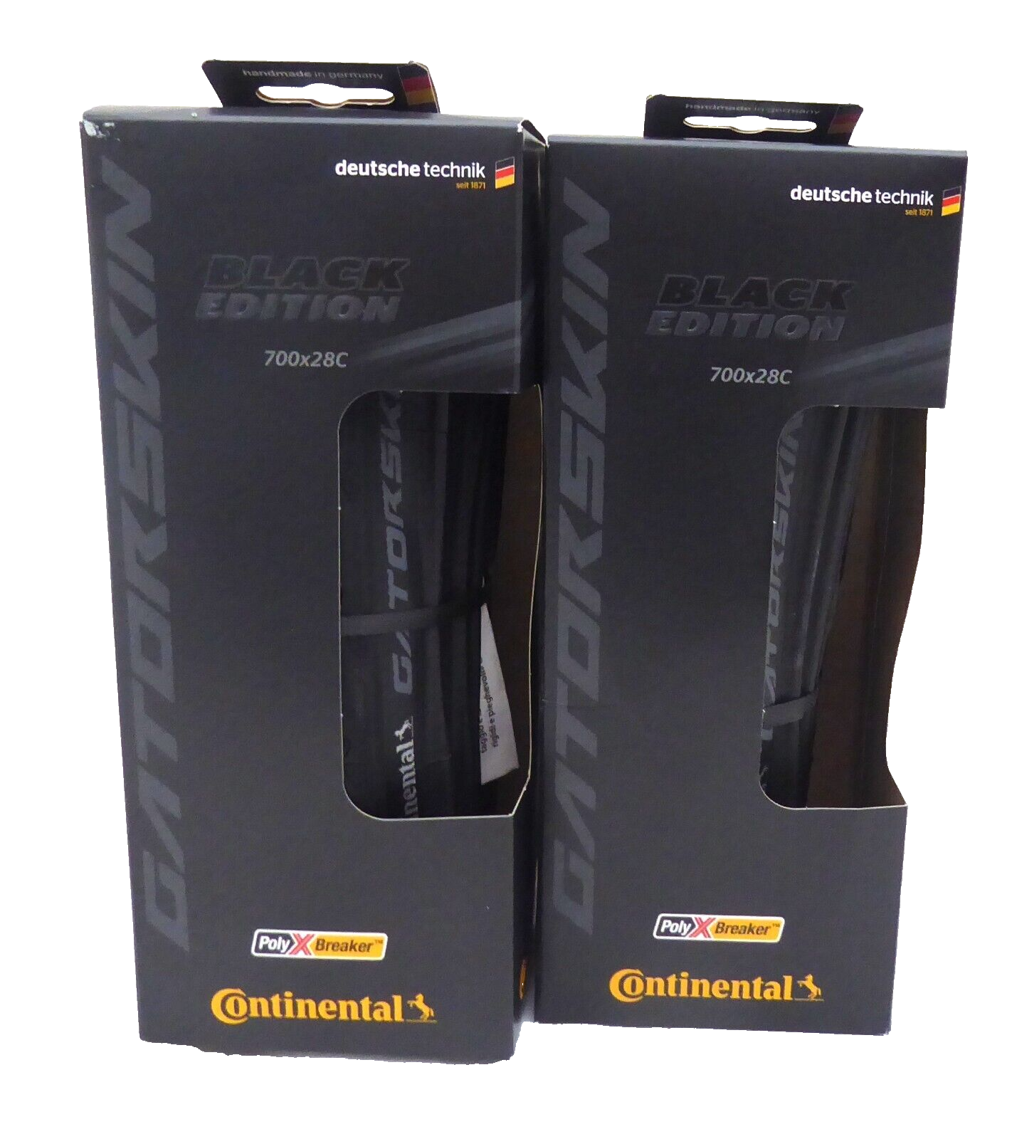 Continental Gatorskin Clincher, Folding, Black Edition, 700x28, PolyX, PAIR