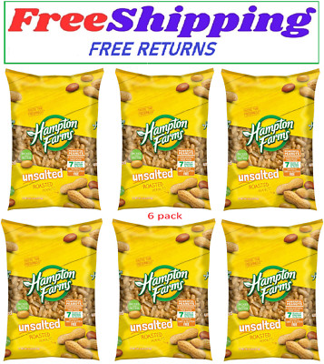 6-pack Hampton Farms Unsalted In-Shell Peanuts (5 lbs.)