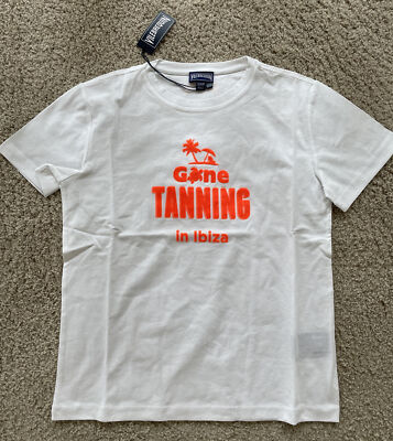 New w Tags 100% Authentic VILEBREQUIN T-Shirt  IBIZA - BOYS - 8 YEARS - WHITE