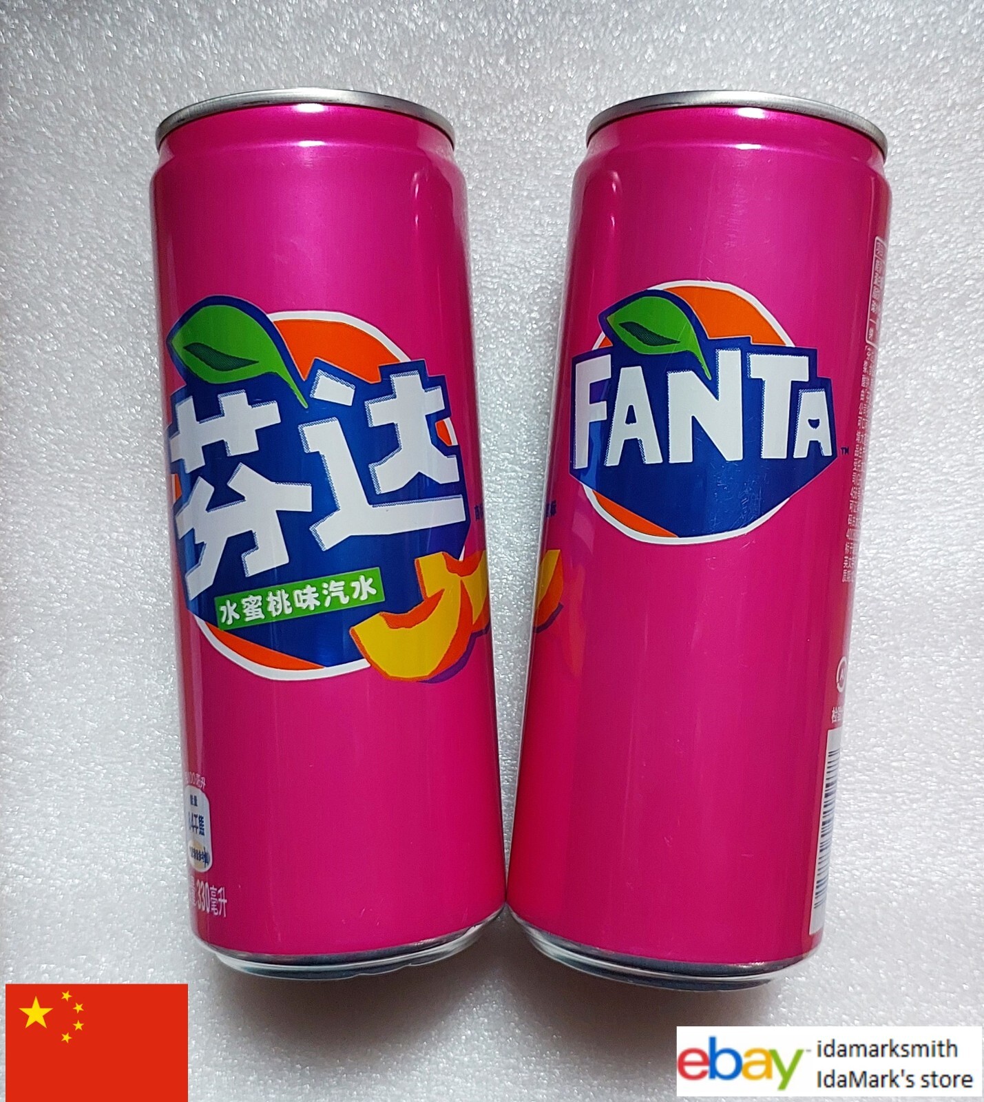 Empty FANTA can CHINA 330ml PEACH NEW Design 2024 Pink Empty FANTA can CHINA 330ml PEACH NEW Design 2024 Pink