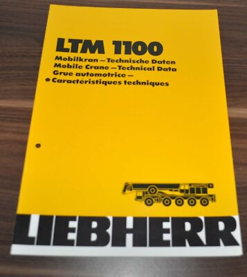 1986 Liebherr LTM 1100 Mobile Crane Specification Technical Brochure Prospekt