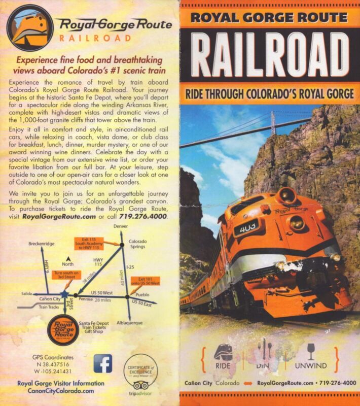 Royal Gorge Route Railway RR Railroad - Colorado - Brochure