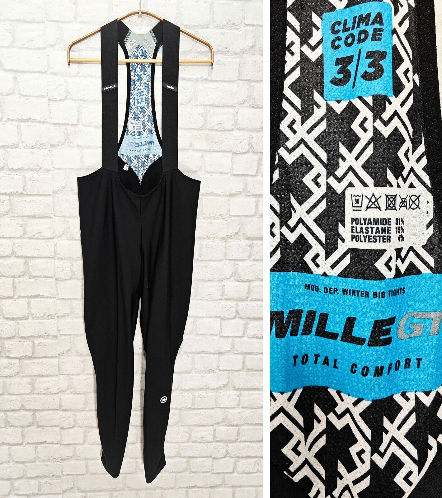 ASSOS MILLE GT Winter Cycling Bib Tights no Insert Size XXL ASSOS MILLE GT Winter Cycling Bib Tights no Insert Size XXL