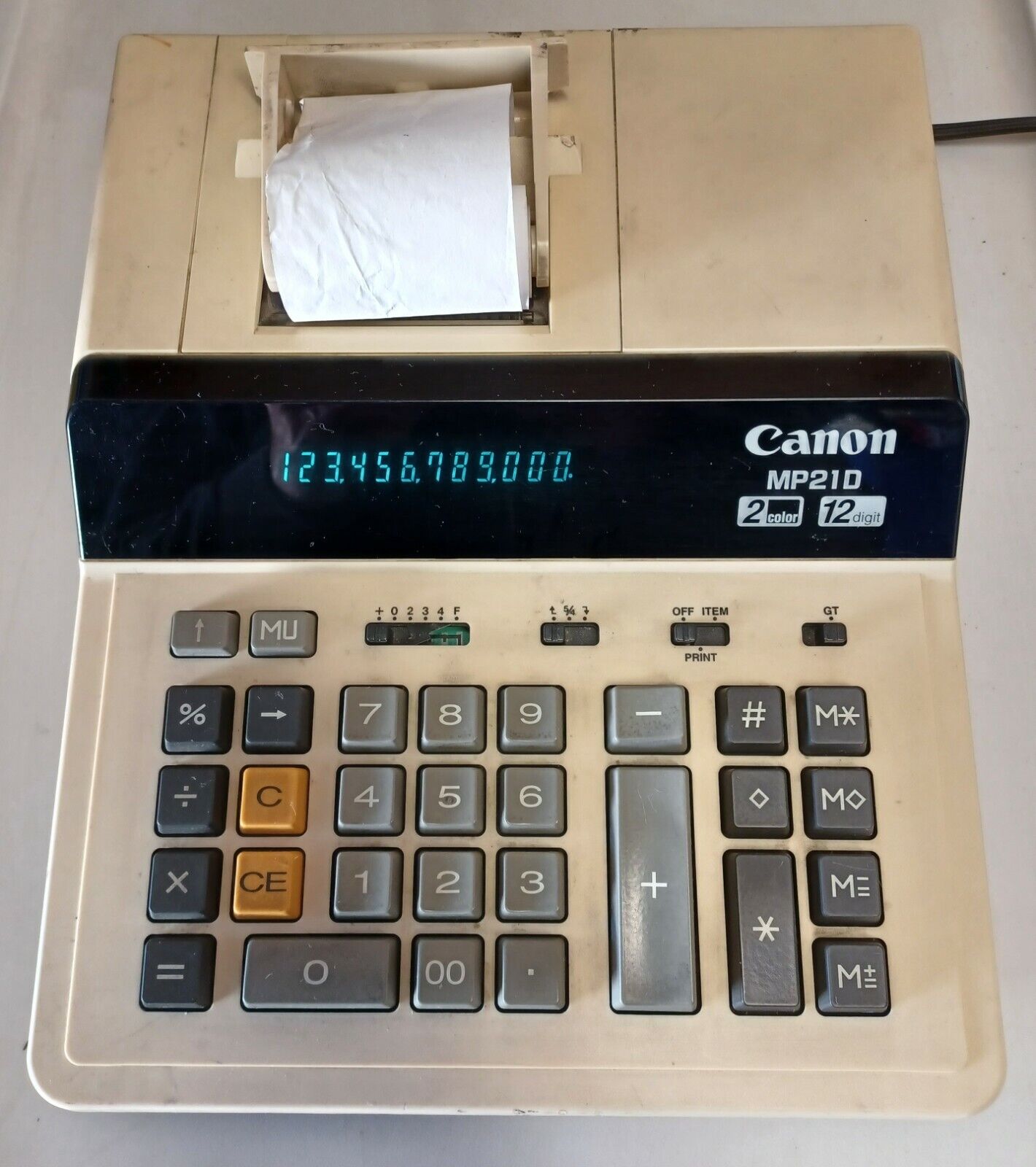 Canon MP21D III Desktop Printing Calculator 2 Color 12 Digit