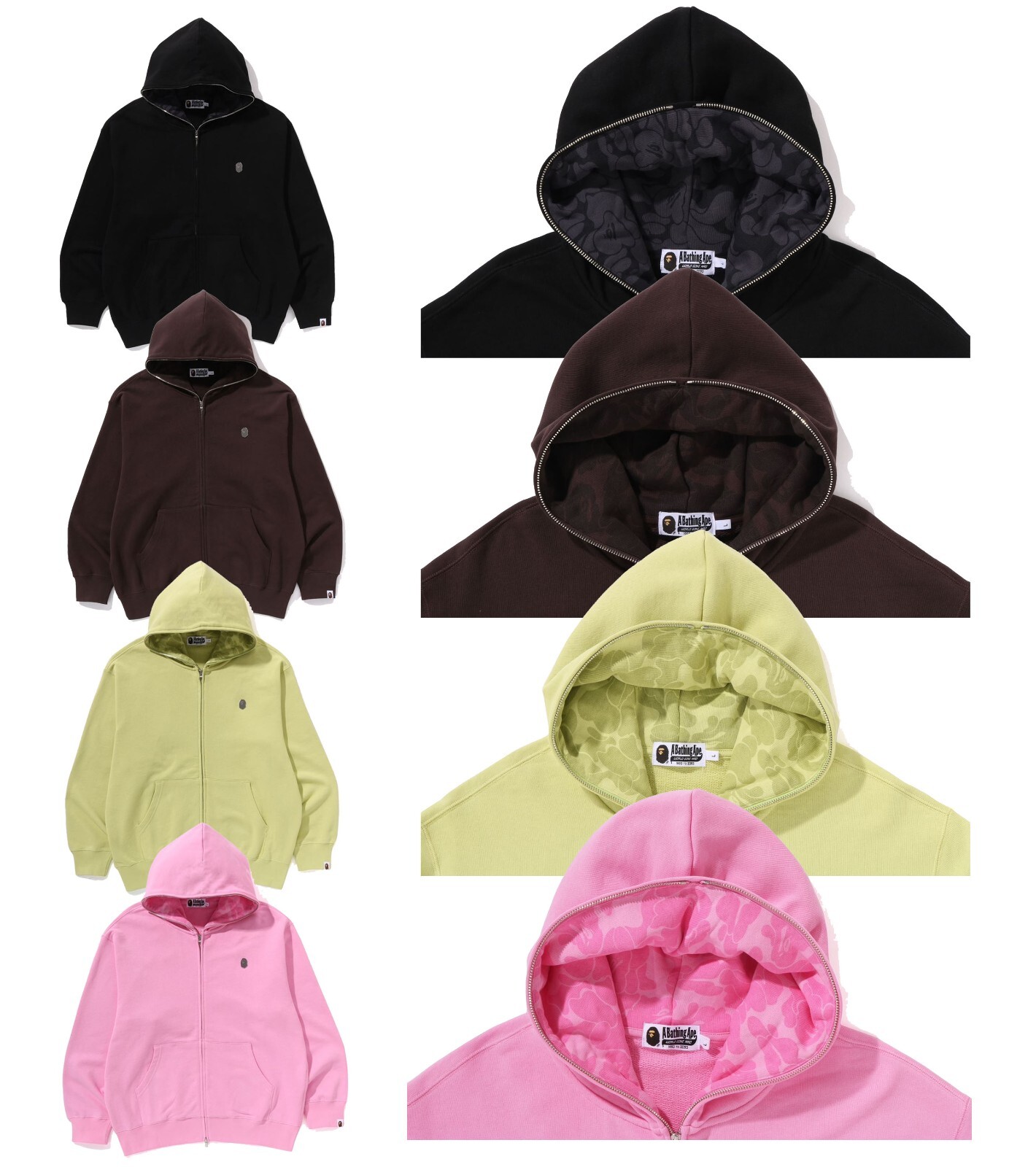 A BATHNIG APE Men's ONE POINT RELAXED FIT ZIP HOODIE A BATHNIG APE Men's ONE POINT RELAXED FIT ZIP HOODIE