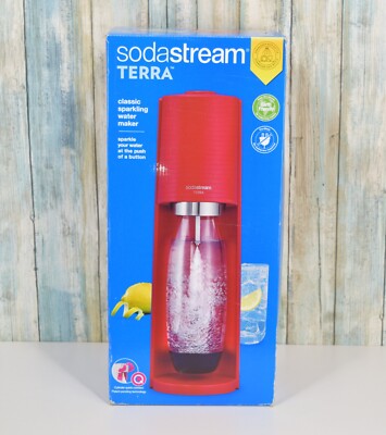 SodaStream Terra Sparkling Water Maker -Red + Bubly Drops Bundle NEW