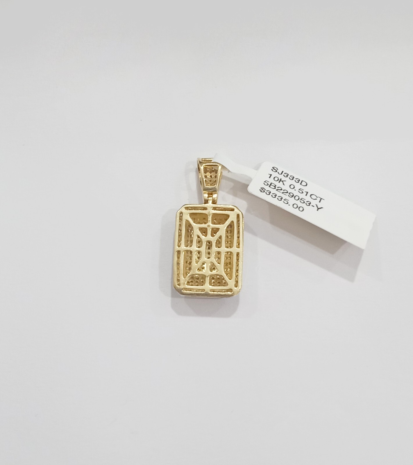 Pre-owned Goldbar Jeweler 10k Yellow Gold Real Diamond Pillow Charm Pendant Men Women