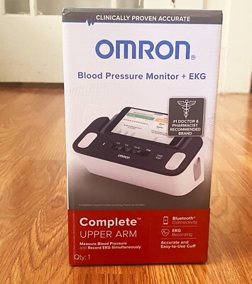Omron BP7900 Complete Upper Arm Blood Pressure Monitor + EKG Black/White NEW