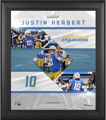 Justin Herbert Los Angeles Chargers Framed 15'' x 17'' Stitched Stars Collage