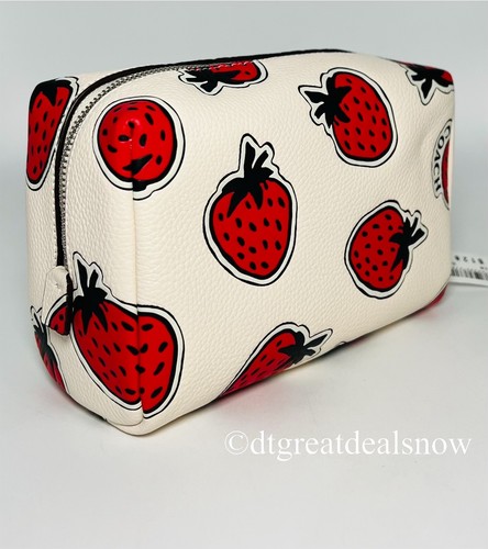 Coach Essential Makeup Cosmetic Pouch Strawberry Print