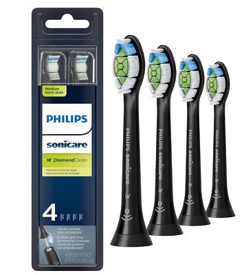 Lot 100 pcs - Diamond Clean Black W2  - Replacement Toothbrush Heads (4-pack)