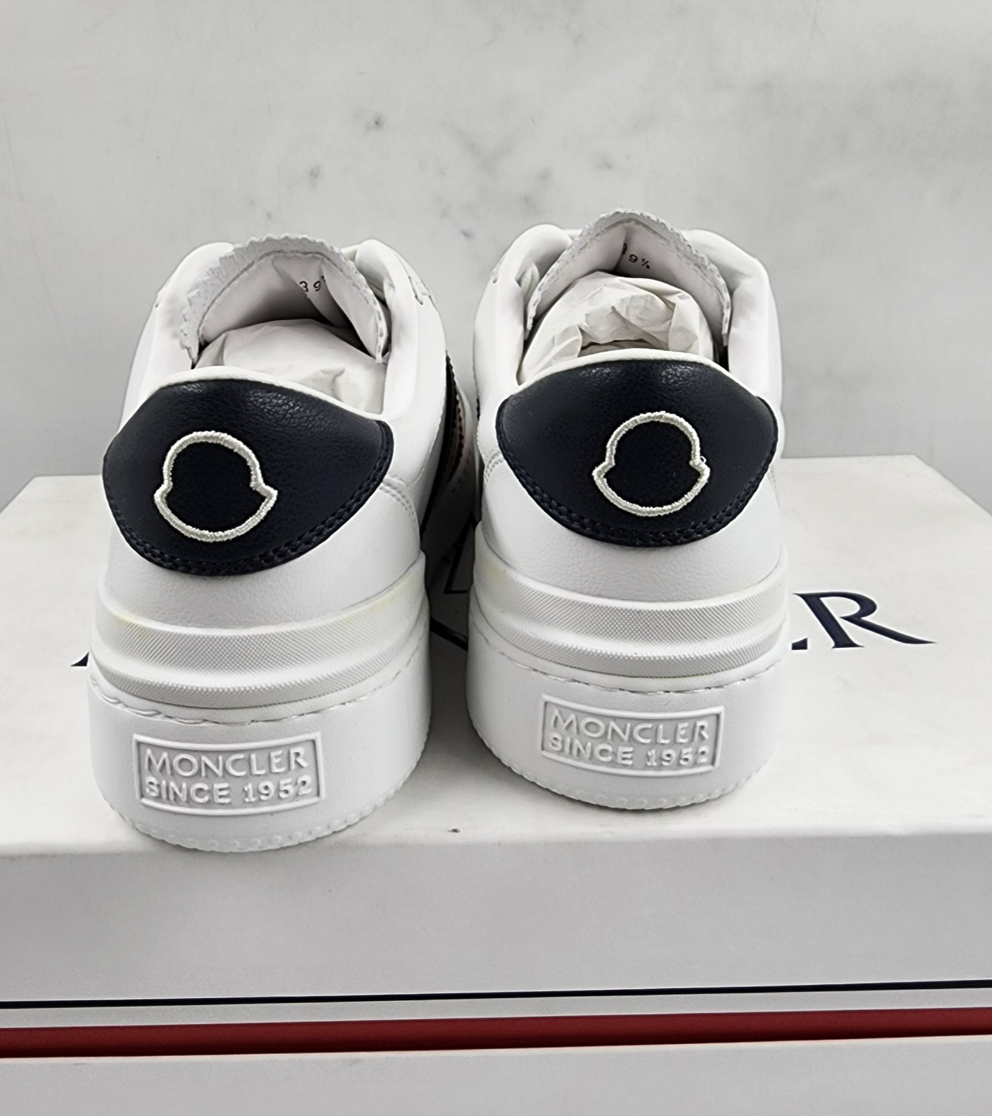 Moncler Monaco Low Top Sneakers Men's 39.5/6.5 US White Multi Round Toe Lace Up - Picture 4 of 17