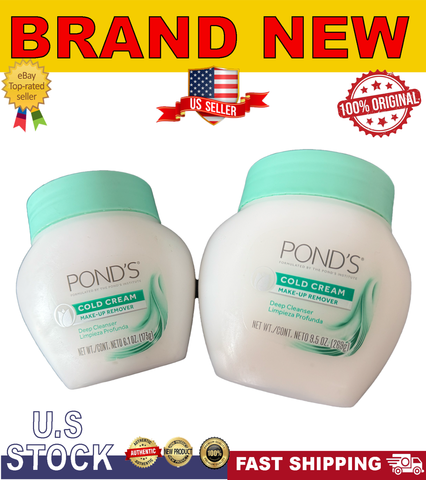 Pond's Cold Cream Make-up Remover Deep Cleanser Set 173g + 269g | 2 Pack