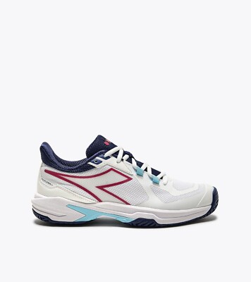 Diadora Trofeo 2 AG Sneakers Women's US 9.5 White Blue Pickleball Shoes TF1923